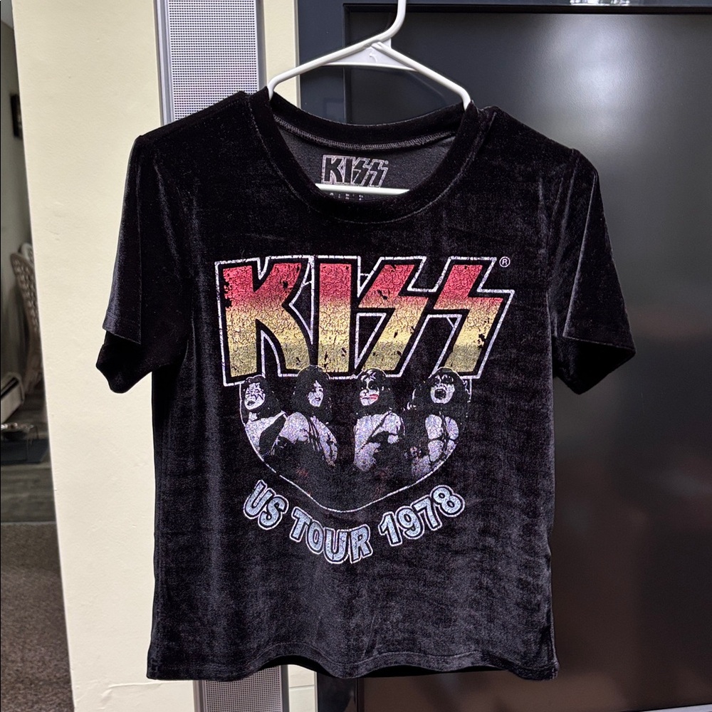 Vintage KISS Velour Women’s Top Sz Small